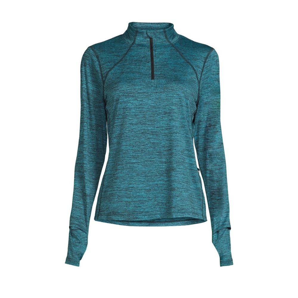 ATHLETIC WORKS Womens Top Size Large 12-14 Lightweight 1/4 Zip Front New